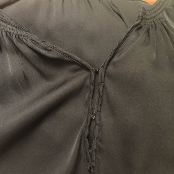 Vince Silk Georgette Smocked Tunic Top - Picture 7 of 8